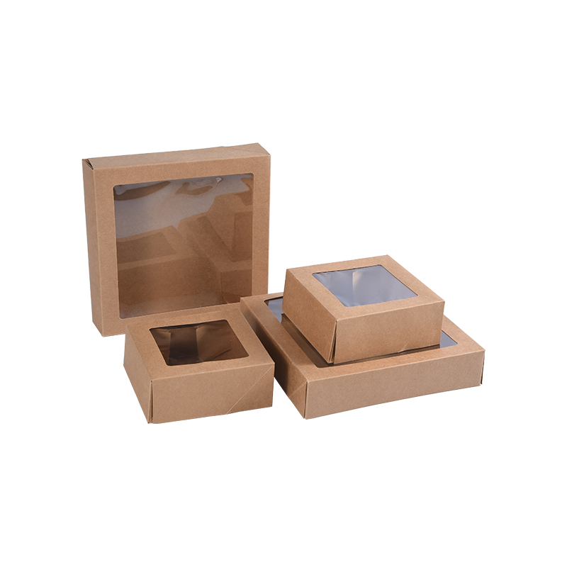 กล่องเค้กขนาดเล็กคราฟท์สีน้ำตาลสำหรับส่วนเค้ก - กล่องเบเกอรี่คุกกี้/บราวนี่ - กล่องบรรจุภัณฑ์เค้กกระดาษแข็งสำหรับขนม/ของขวัญ